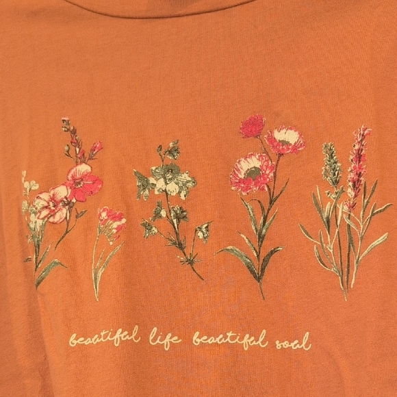 Dirty Laundry Orange Long Sleeve Graphic Sweatshirt - Picture 3 of 5